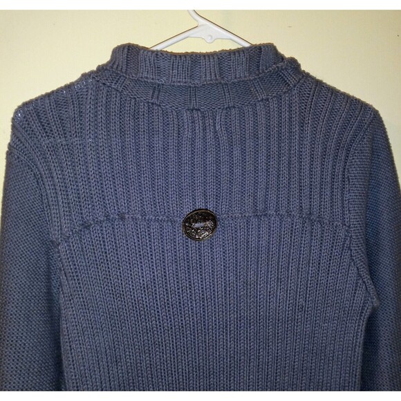 Anthropologie Pure Handknit Size S/M Ribbed Knit Cardigan-Metal Buttons-Fringe - Picture 6 of 8